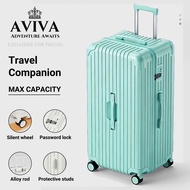 20/24/28/32'' AVIVA Luggage Suitcase Travel Bag With Cup Holder 5 Wheel Large Capacity Reinforced