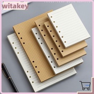 WITAK 80Sheets Notebook Refill Paper, A5/A6/A7 Horizontal Line/Blank Loose Leaf Paper, Simple Kraft 