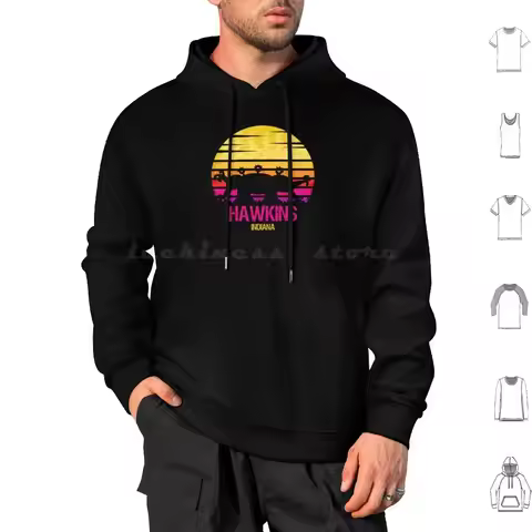 Visit Hawkins Hoodie Cotton Long Sleeve Hawkins Indiana Hawkins Indiana Visit Hawkins Eleven Vintage