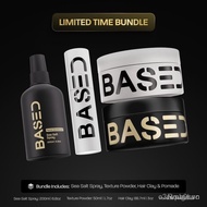 BASED Ultimate Hair Styling Set for Straight/Wavy Hair| Texture powder, clay, pomade, sea salt| BASE