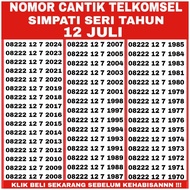 Nomor Cantik Telkomsel Simpati Seri Tahun Lahir edisi 12 Juli