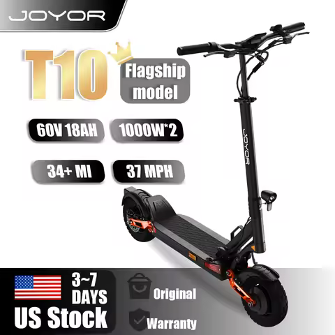 JOYOR T10 Flagship Electric Scooter 1000W Dual Motors 3600W Peak 37MPH 60V18Ah Battery 45 Miles Dual