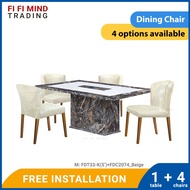 Lolicia Marble Dining Table Set/ Dining Table 6 Seater/ Meja Makan 6 Kerusi/ Set Meja Makan Marble/ 