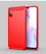 Xiaomi Redmi 9A เคส Redmi9A เกราะคาร์บอนไฟเบอร์ TPU ซิลิโคนนิ่มโทรศัพท์ฝาหลัง