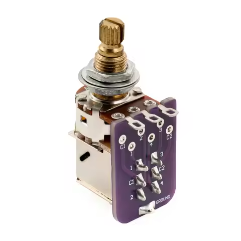 Musiclily Pro A250K/B250K/A500K/B500K PCB Mod DPDT Push-Pull Brass Pot Metric Split Shaft 9.5mm Pote