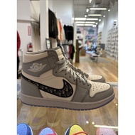 YPQ1 Air Jordan1 DIOR Retro High Grey/Black-sail Men's and Womens Basketball Shoes QU67
