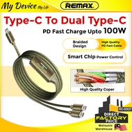 REMAX RC-092t 2 IN 1 Type-C Cable Fast Charging Cable Charger Cable 100W Data Cable 2 in 1 Type C Fa