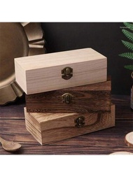1個木製盒珠寶項鍊收納盒珠寶收納盒古董裝飾海盜寶藏箱木製珠寶木製寶藏盒禮品盒雙層夾層