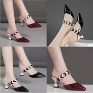 Glossy leather high heels with straps - Cg43 heels for women