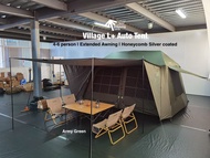 PAYUNG.CAMP Village L+ Auto Tent 4 to 6 person Luxury Family Auto Tent with Extended Awning Silver C