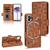 全城熱賣 - 適用於 Nothing Phone 1 對稱三角形手機皮套（棕色）