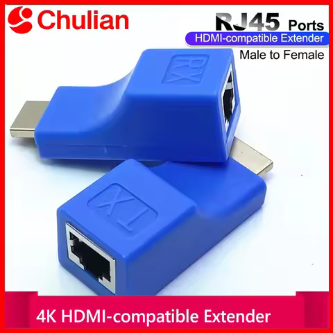 4K HDMI-Compatible Devices Extender over Ethernet RJ45 Adapter Cable up to 30m 60m CAT6 5E Network L