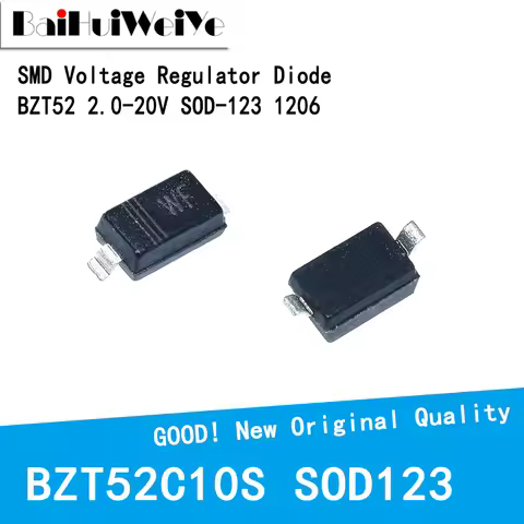 100PCS/Lot Zener Diode BZT52C 2.0V-43V 2.4V 2.7V 3V 3.3V 3.9V 4.7V 5.1V 6.8V 10V 15V 16V 18V 20V SMD