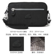 Gudika Casual Small Square Handbag น้ําหนักเบา Multi-Card Slot กระเป๋าสตางค์โทรศัพท์มือถือ Double La