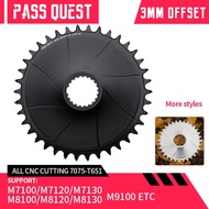 PASS QUEST 3mm Offest Narrow Wide Chainring, AERO Round for M6100, M7100, M8100 Direct Mount Crank,