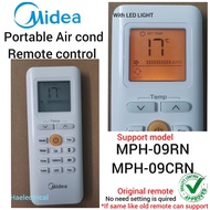 (0RlGlNAL) MIDEA Portable Air Cond Remote Control MPH-09RN MPH-09CRN