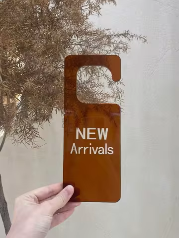 Acrylic Promotion Sign Clothing Shop New Arrival Sign Acrylic Hangtag Bussiness Sign Acrylic Adverti