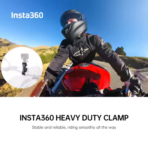 100% Original Insta360 Heavy Duty Clamp - Motorcycle Accessories Compatible with X3/X4/ACE/ACE PRO/G