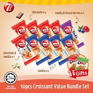 7DAYS Croissant Bundle: Choco x4 +Vanilla x4 +Choco & Vanilla x1 +Vanilla & Forest Berries x1(FREE 2