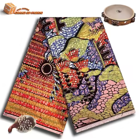 High quality grand super fabric Ankara African fabric 100 cotton 6 yards fabric for Ankara African d
