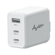 avier  Terra65 氮化鎵65W快充頭(1A2C) 雲霧白 USB充電器