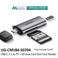 UGREEN UG-CM184-50704 2-IN-1 USB-C 3.1 GEN 1 TO TF + SD CARD READER WITH DUAL CARD SLOT AND PLUG & P