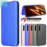 Carbon Fiber Magnetic Flip Cover Case For OPPO Realme 5 5i 5S 6i 6 7 7i 8 Pro/C11/C12/C15/C17/C25/X7
