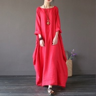 Baju Kelawar Cotton Plain Kaftan Viral Terenganu Murah Dubai Lengan Panjang Plus Size Long Dress #PR
