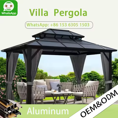 OneAlu Mobile Garden Gazebo with Retractable Awning - Aluminum Patio Gazebo, UV-Protected Outdoor Su