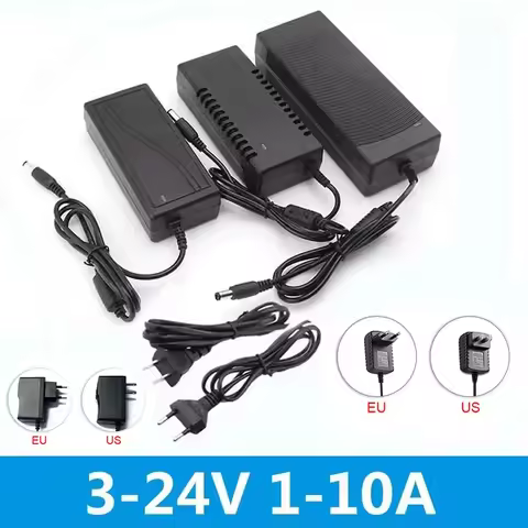 Power Supply Adapter AC 220V DC 3V 5V 6V 8v 9V 10V 12V 24V Adapter Charger 1A 2A 3A 5A 6A 8A Univers