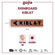 UNIQUE WOODEN KIBLAT SIGN BOARD | SIGNAGE WOOD PATTERN INCLUDES FULL TAPE 3m – Aesthetic & Elegant Q