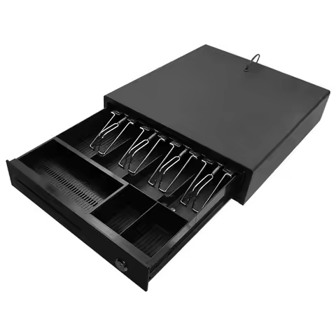 Supermarket retail desktop four grid three-level cash box 335D supports cash register printer extern