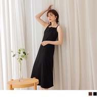 OB DESIGN ★ SPAGHETTI STRAP SLEEVELESS BUTTON MIDI DRESS ★ 2 COLOR ★ S-XXXL SIZE ★ PLUS SIZE