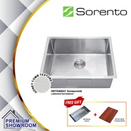 (FREE GIFTS) Sorento Sink 600mm HONEYCOMB | Undermount Kitchen Sink SINGLE BOWL | Sinki Stainless St