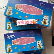 4盒$20 全新 Tempo 盒裝紙巾 Mofusand 桃味