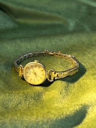 中古 Seiko 橢圓鵝蛋型 金色系石英手錶