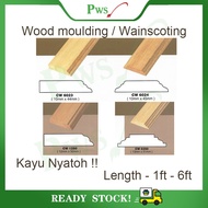 Wainscoting Frame / Wood Moulding / Wainscoting Decoration Bingkai Wood Rail Kayu Nyatoh Solid wood - CW0350 - CW1250