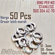 (50pcs) M3 STAINLESS STEEL SUS 304 SPRING WASHER PLATE M3