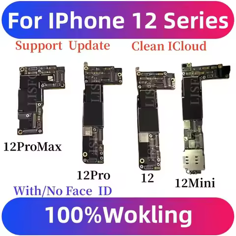 Motherboard for iPhone 12 Mini 64g 128g 256g Unlcoked Mainboard Fully Tested With Face ID Clean iClo