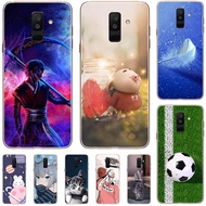 Cartoon Phone Cover For Samsung Galaxy A6 Plus 2018 A605 A6+ A600 Galaxy J8 2018 J810 Case Soft Silicone Pattern Funda