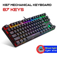 Kebigumei K87 Bàn phím cơ chơi game RGB với 87 phím Ergonomic thiết kế Chiếu Sáng Đèn Nền Cầu Vồng B