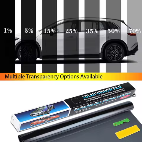 50cmx3/6m Car Window Privacy Tint Film Auto Vinyl Anti Look Dark Glass Foils Sticker Summer Solar UV