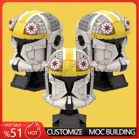 825PCS Space Clone Army Helmet Clone Pilote Odd Ball Star Movie Ultimate Collection Assembly Puzzle 