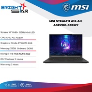 MSI Stealth A16 AI+ A3XVGG-089MY Gaming Laptop - 16" UHD+ 120Hz/Ryzen AI 9 HX370/32GB DDR5/1TB SSD/R