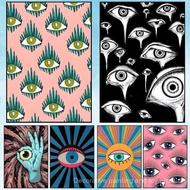 Cool Eyeball Pattern Poster, High-Definition Printing, Bedroom Home Wall Decoration,No Frame Canvas 