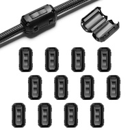 EMI RFI Noise Filter Cable Ring, Roctee 12 Pcs Ferrite Choke Snap On Noise Suppressor Cable Clip Ele