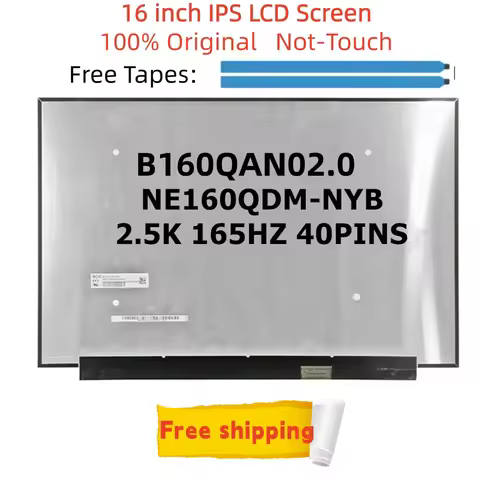 16" Laptop LCD Screen B160QAN02.0 NE160QDM‑NYB 2560×1600 WQXGA 165Hz EDP 40Pin Replacement Display f