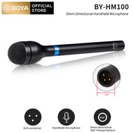 BOYA BY-HM100 Dynamic Omnidirectional Wireless Handheld XLR Microphone Long Handheld Mic Aluminum Body for ENG &amp; Interviews &amp; News Gathering and Report