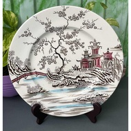 Quality Branded A.J. WILKINSON Deco Plate Serving Plate Tree Temple 10.0 Inches Collection England