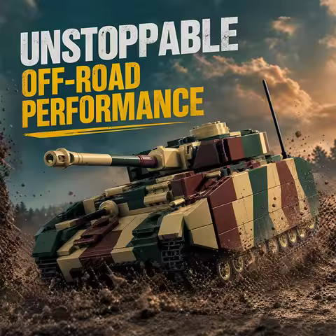 1:28 Panzer Heavy Tank MOC Building Blocks Armored Vehicle Sets With Soldier Figures Creative Assemb